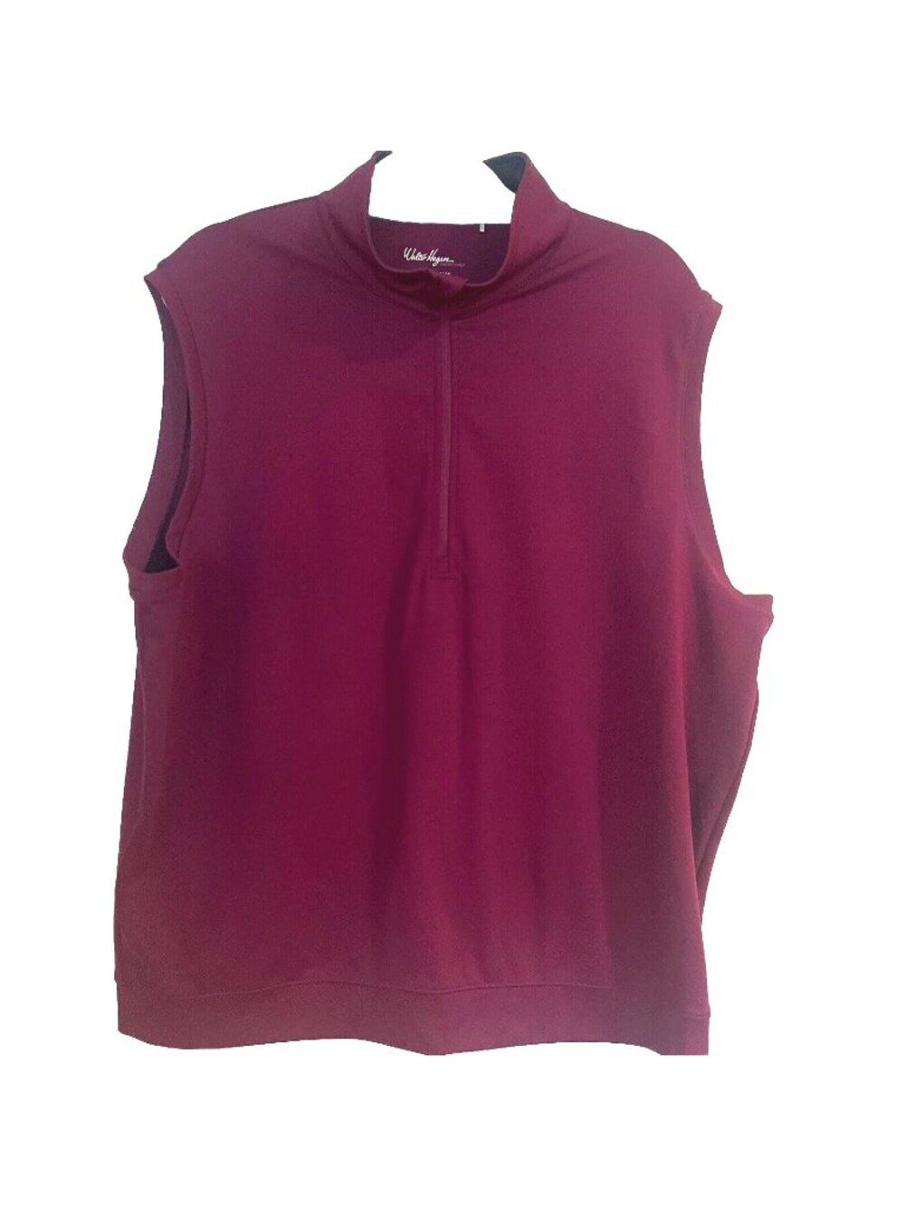 Walter Hagen Vest Mens Large Plum 1/4 Zip Essentials Stretch Performance Golf
